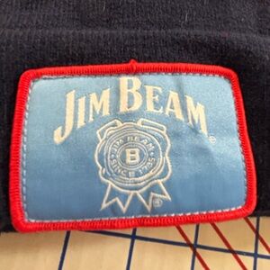 Chicago Cubs & Jim Beam Navy and Red Striped Beanie with Pom-Pom